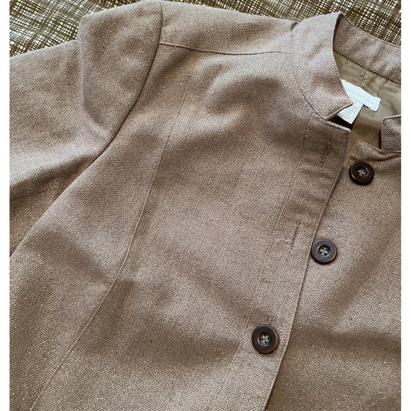 Charter Club Cropped Blazer - Champagne Gold Metallic - Size 10 - Picture 6 of 10